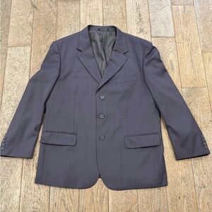 Vittorio St Angelo Suit Blazer Jacket 44s Navy Blue Ventless 3 Button Men's